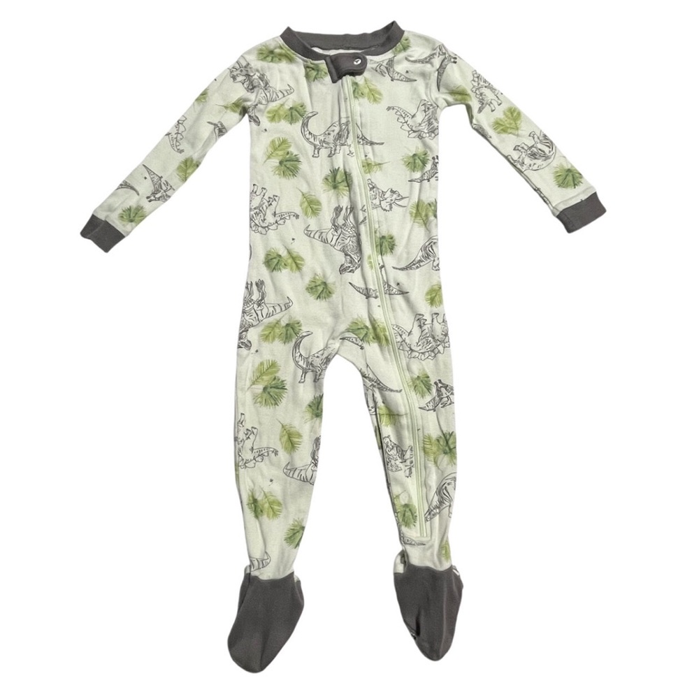 Burt's Bees dinosaur print footie sleeper 12m